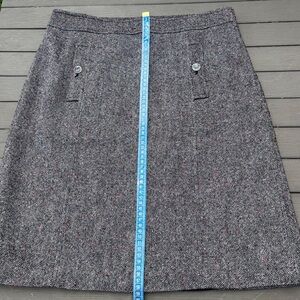 Talbots Gray Tweed A-Line Skirt with Subtle Flecks